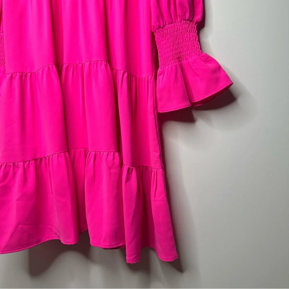 Tuckernuck/Pomander Place Electric Pink Crepe Kenzo Dress Size XS - Picture 5 of 13
